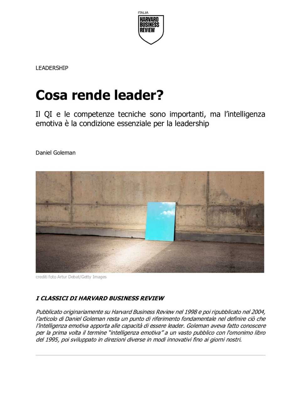 Cosa rende leader?