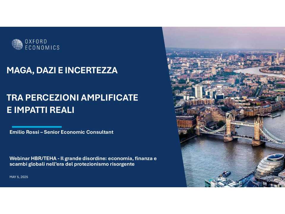 WEBINAR LIVE
Il grande disordine: economia, finanza e scambi globali nell’era del protezionismo risorgente