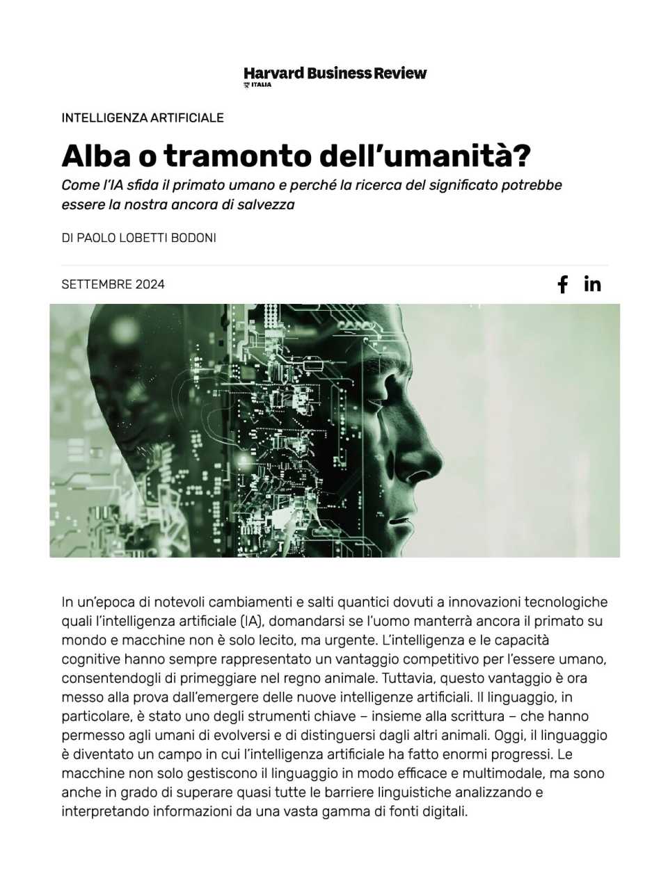 WEBINAR LIVE
Intelligenza artificiale e creatività: minaccia o opportunità?