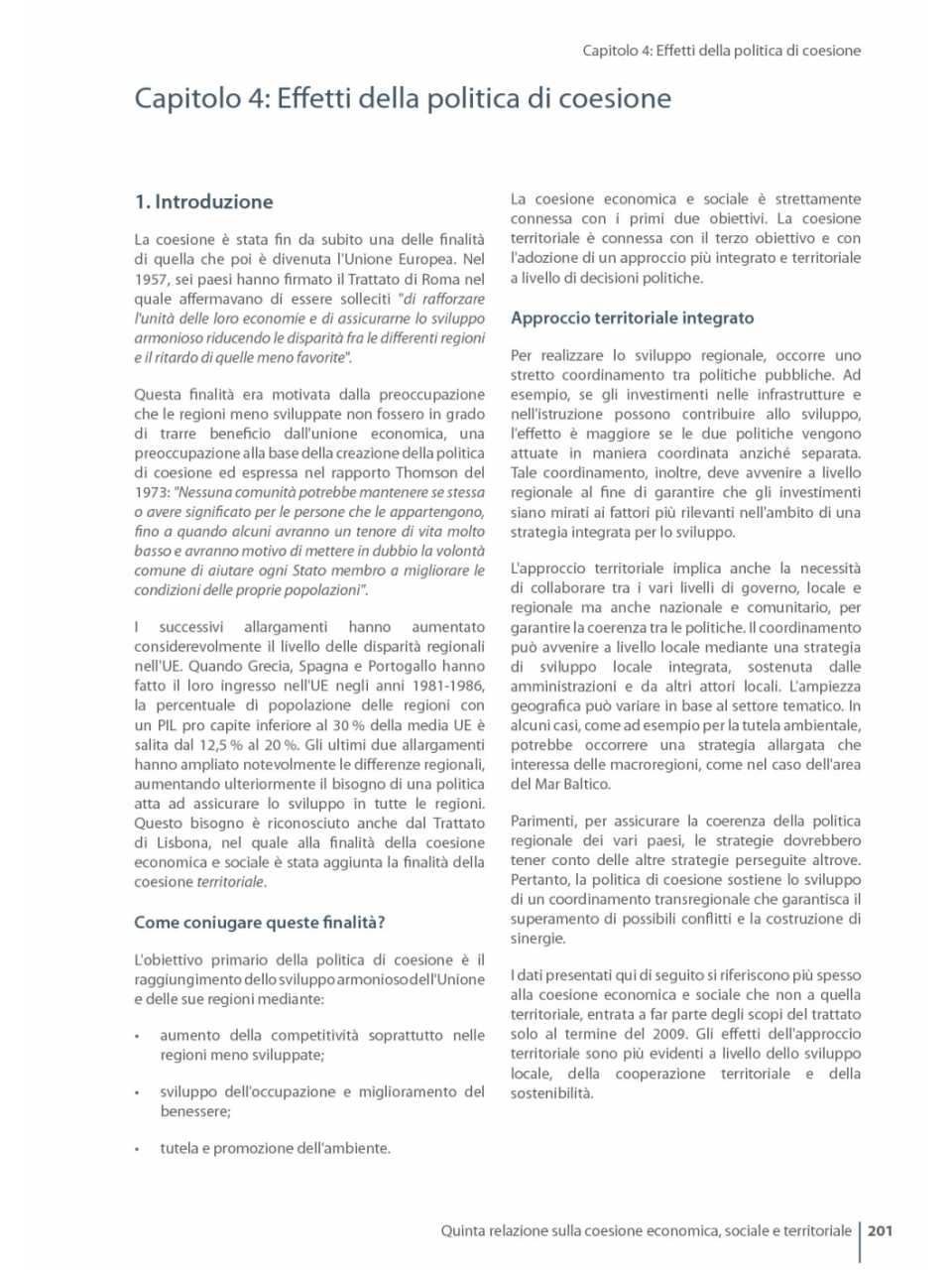 Effetti della politica di coesione