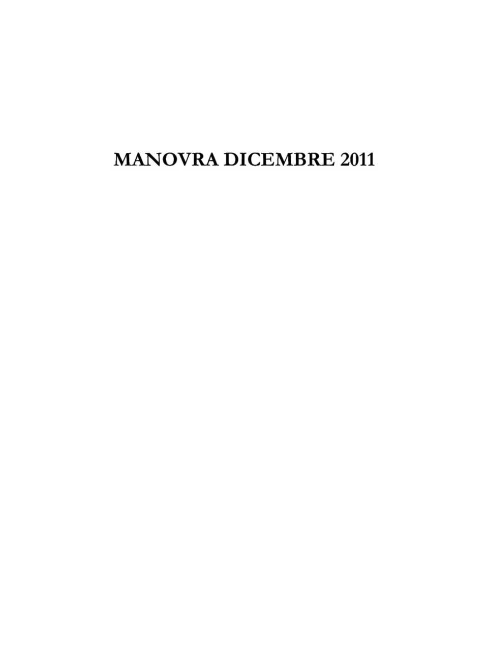 Manovra dicembre 2011