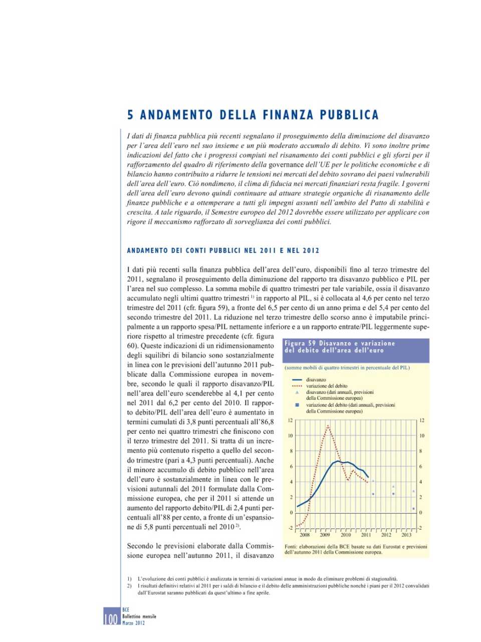 Andamento della finanza pubblica