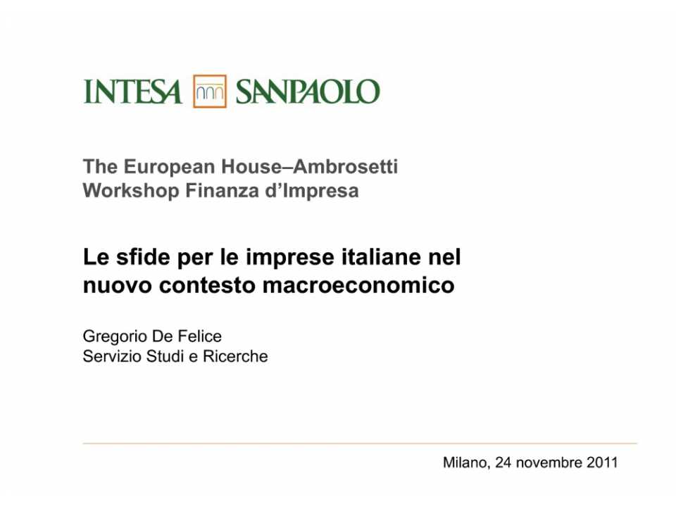 Le sfide per le imprese italiane nel nuovo contesto macroeconomico