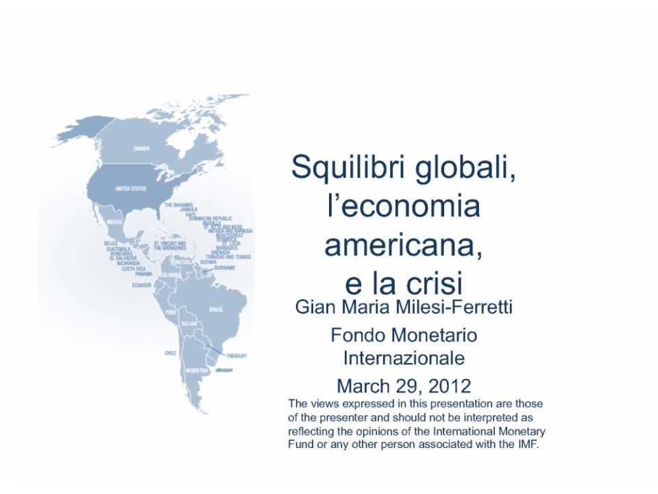 Squilibri globali l'economia americana e la crisi