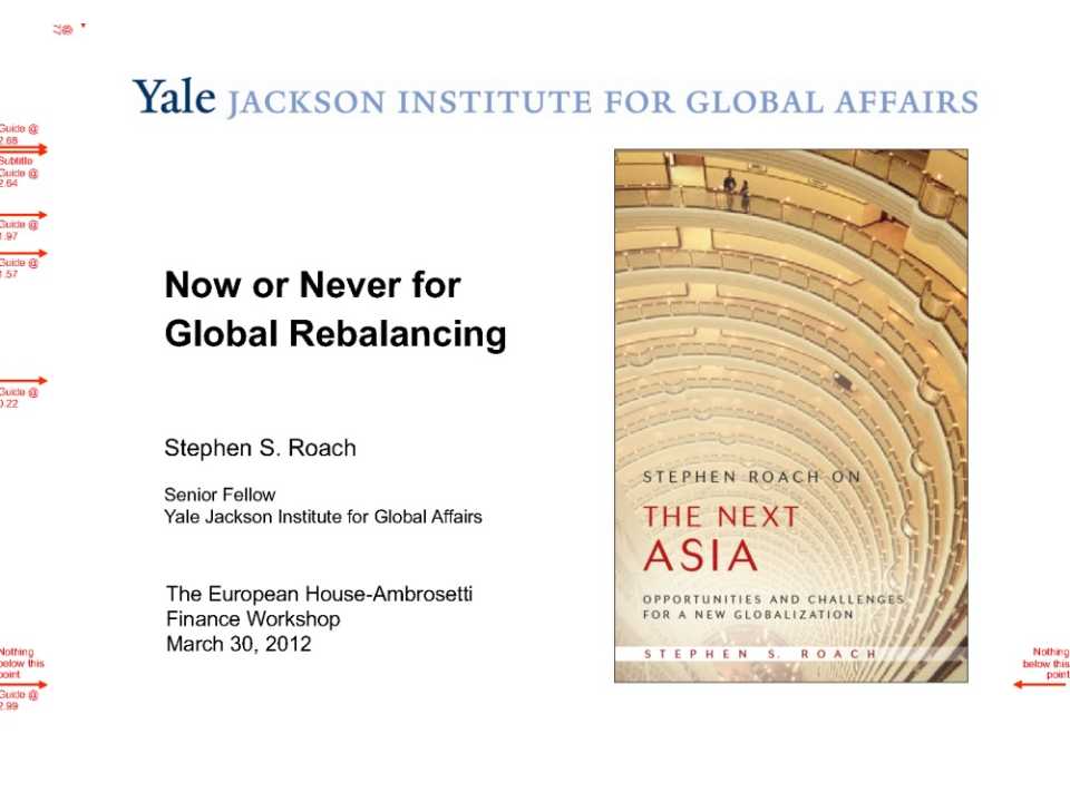 Now or Never For Global Rebalancing