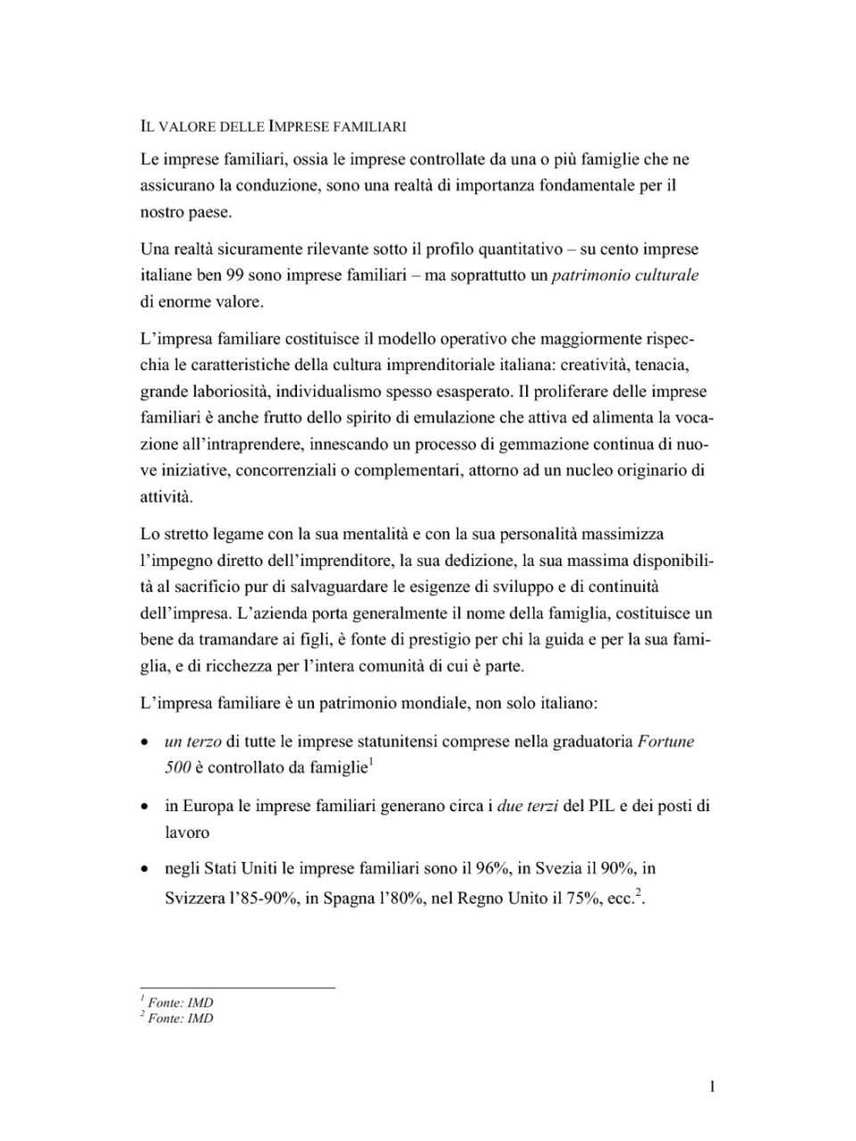 Le imprese familiari