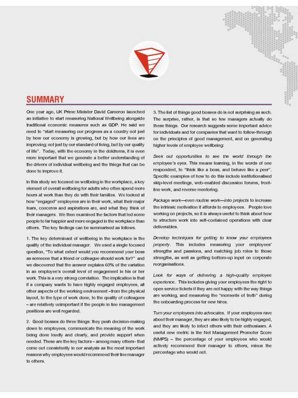 Employee-centred management. Creating a workplace where employees are able to deliver their best work