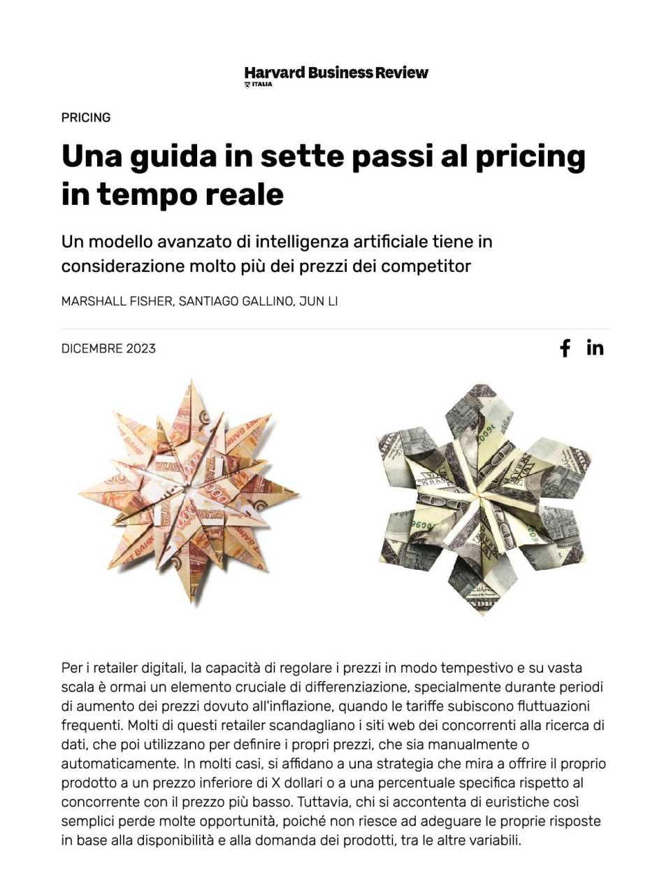 WEBINAR LIVE
Real time pricing: raffinare le strategie di pricing grazie alla IA