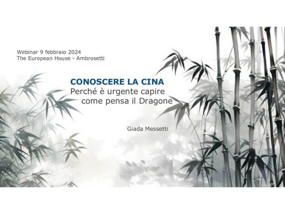 WEBINAR LIVE
Capire la Cina: sfatare miti e stereotipi per comprendere un Paese che non pensa come noi