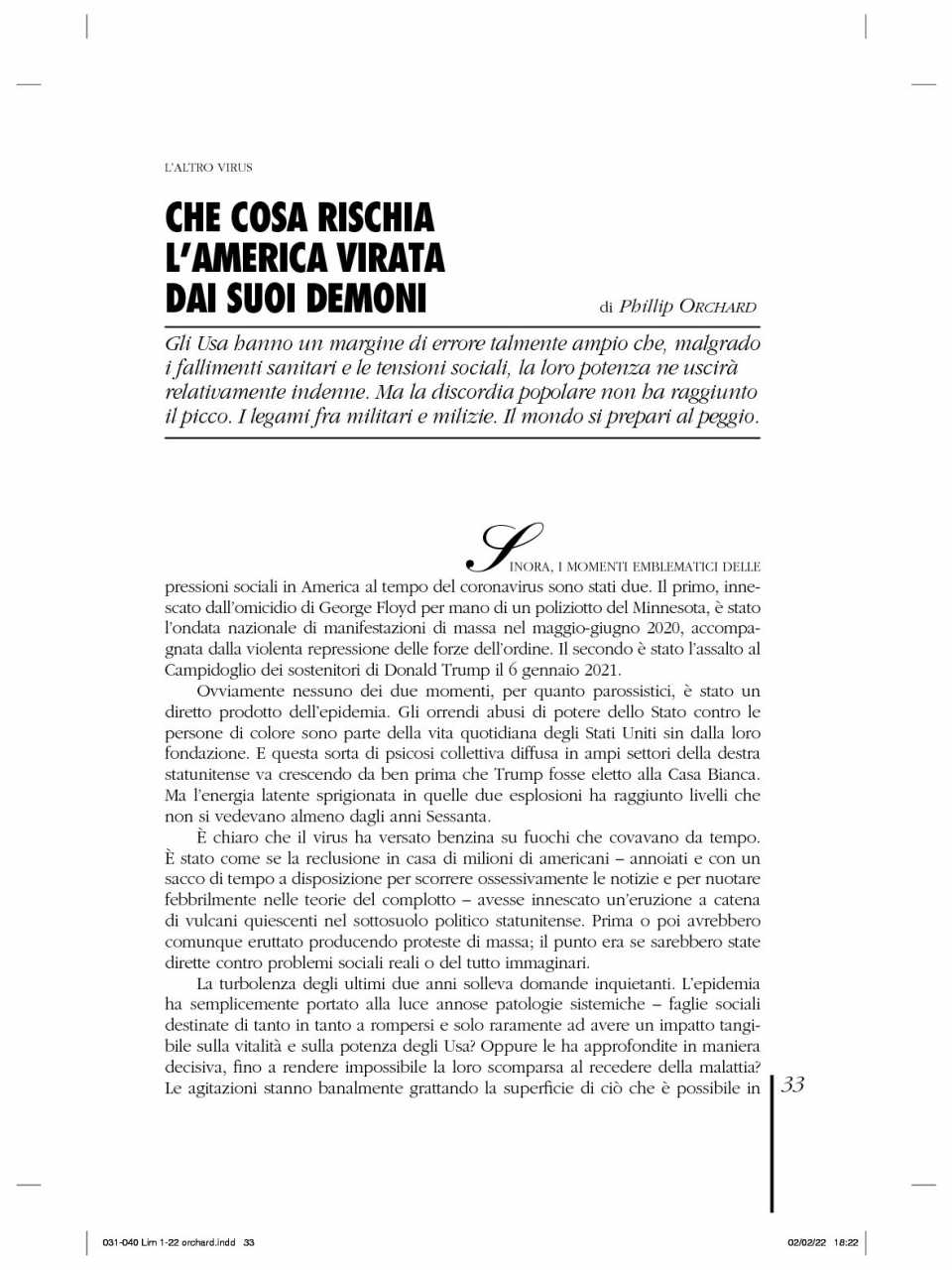 WEBINAR LIVE
Russia contro Usa: e noi?
