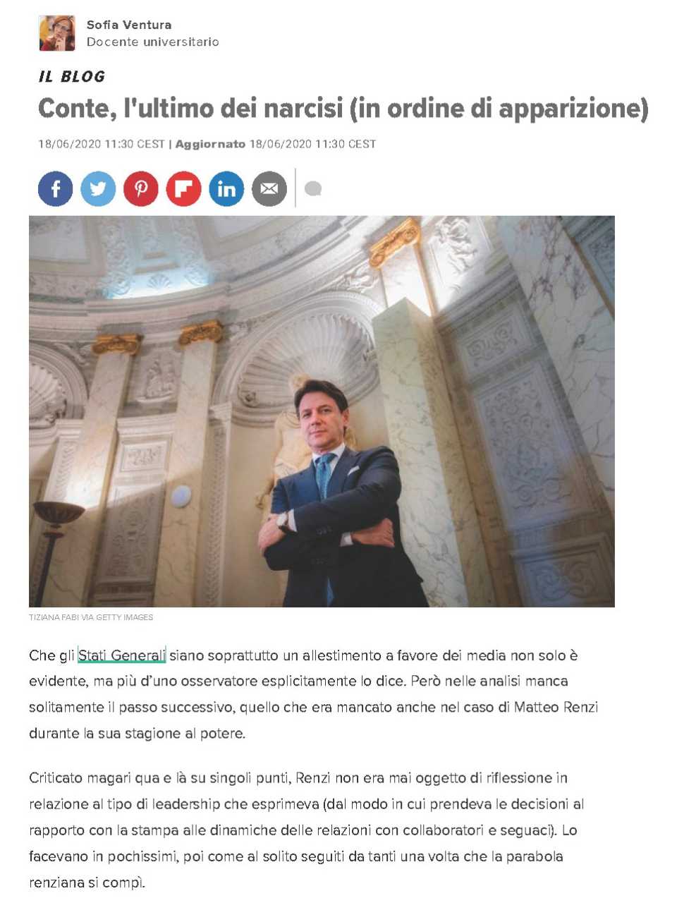 Conte, l'ultimo dei narcisi (in ordine di apparizione)