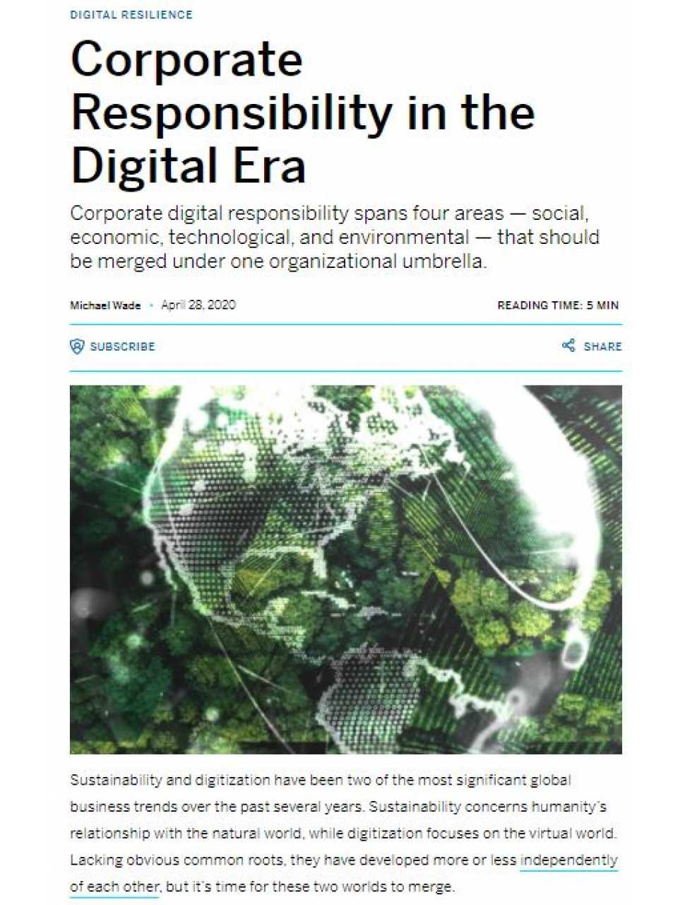 Corporate responsibility in the digital era