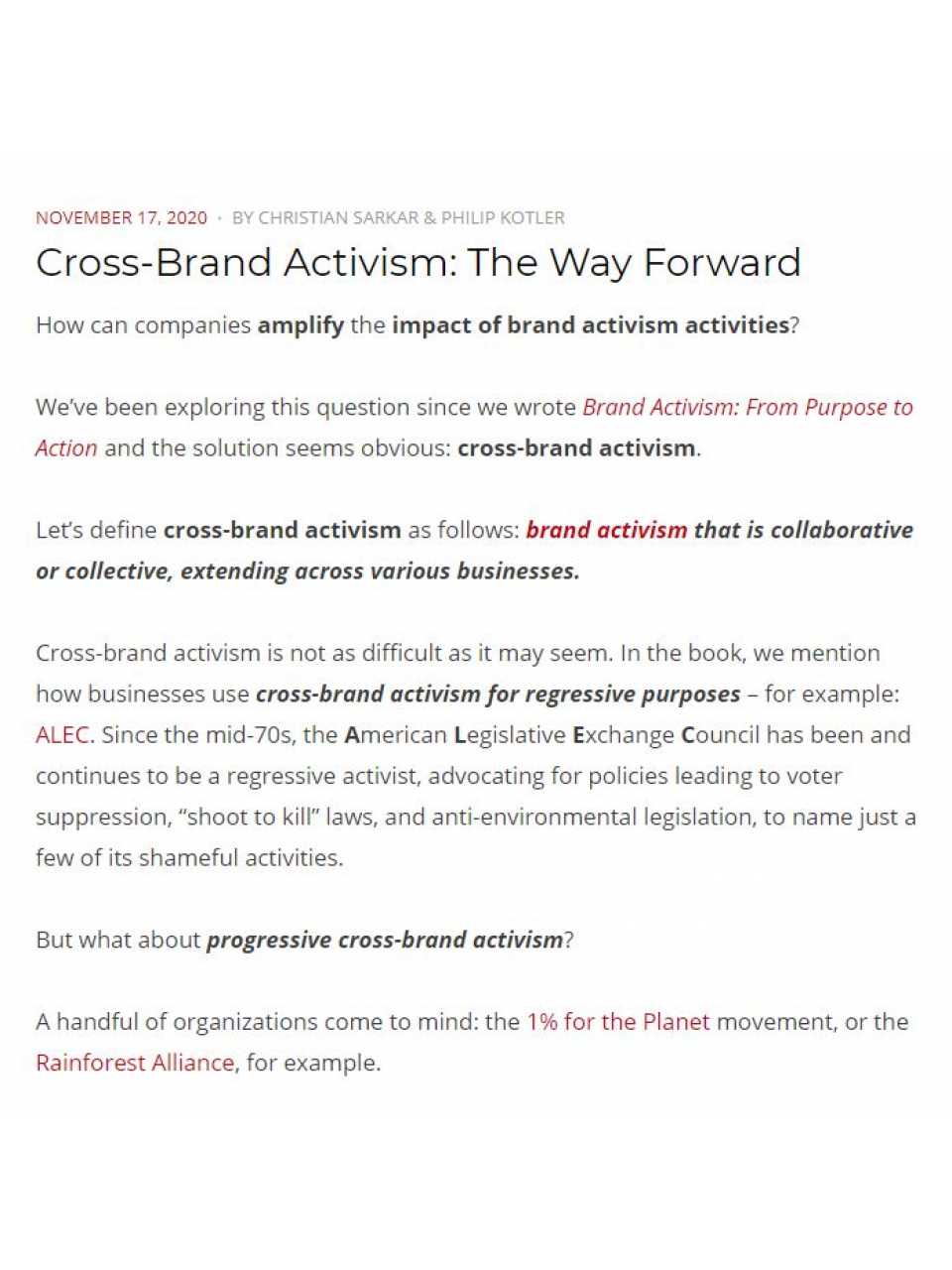Cross-brand activism: the way forward 