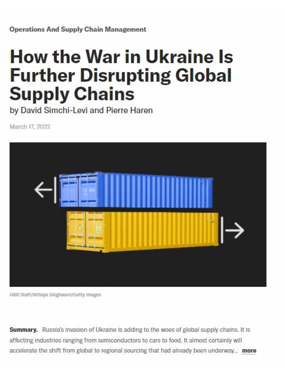 How the war in ukraine is further disrupting global supply chains