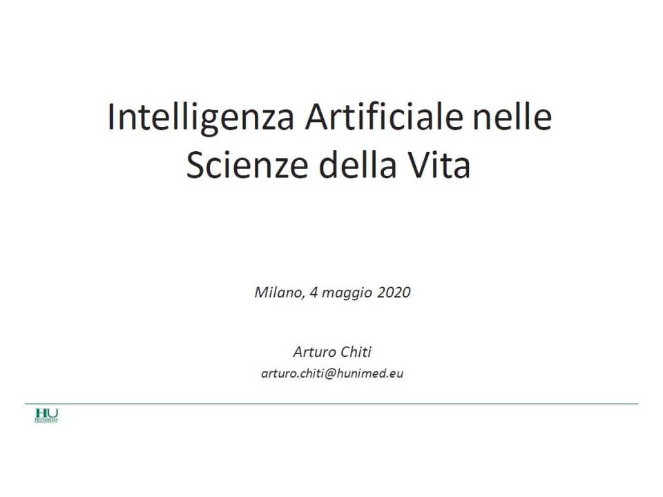 Intelligenza Artificiale nelle Scienze della Vita