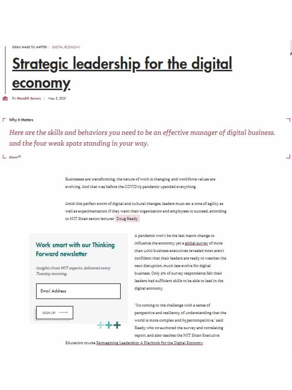 Strategic leadership for the digital economy