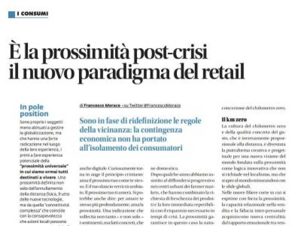 E' la prossimità post-crisi il nuovo paradigma del retail