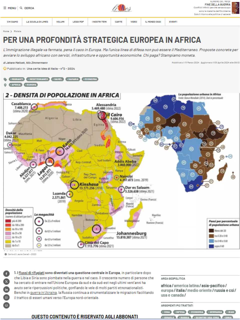 WEBINAR LIVE
La promessa africana: prospettive e sfide per l’Europa e l’Italia