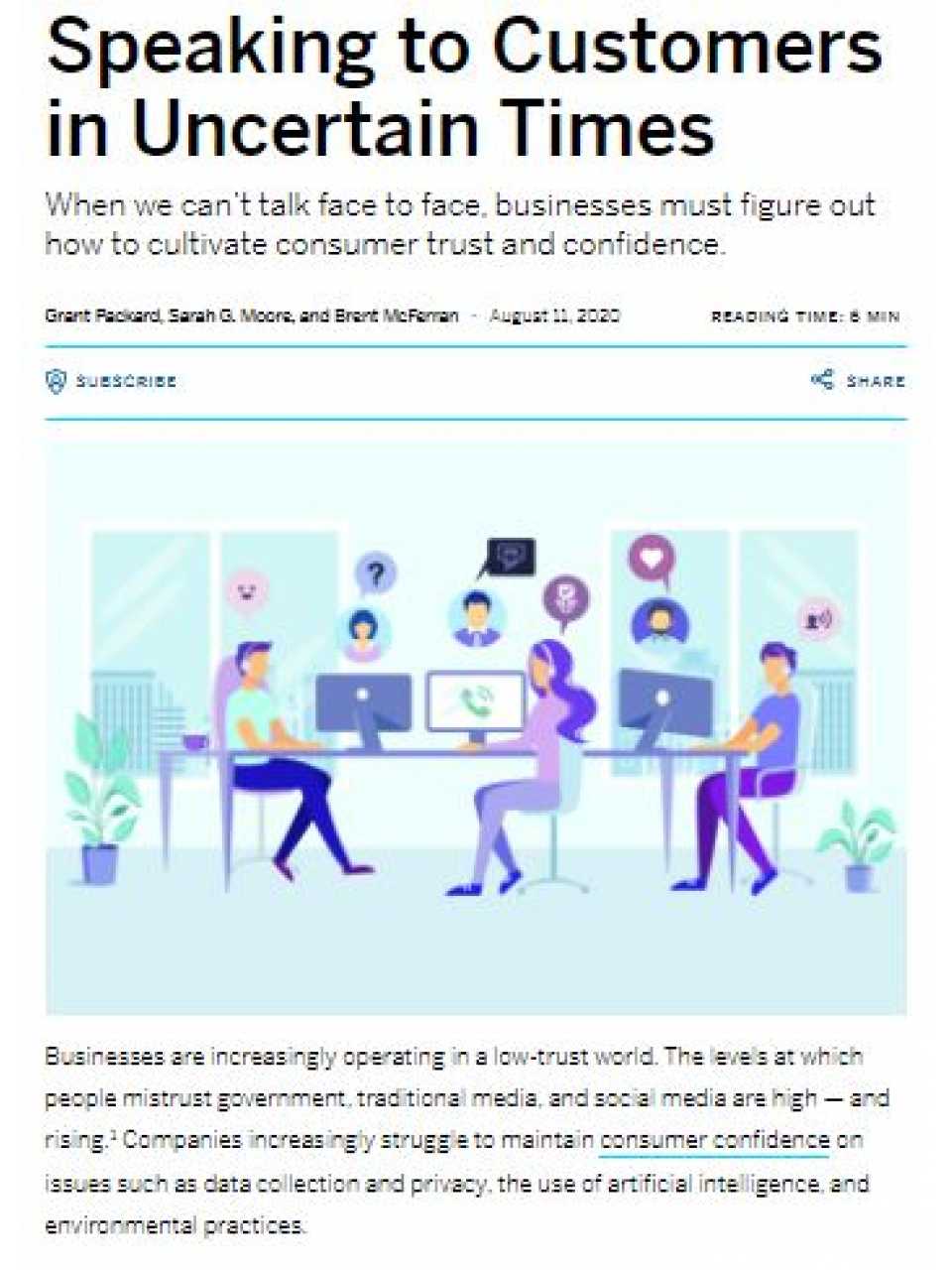 Speaking to customers in uncertain times