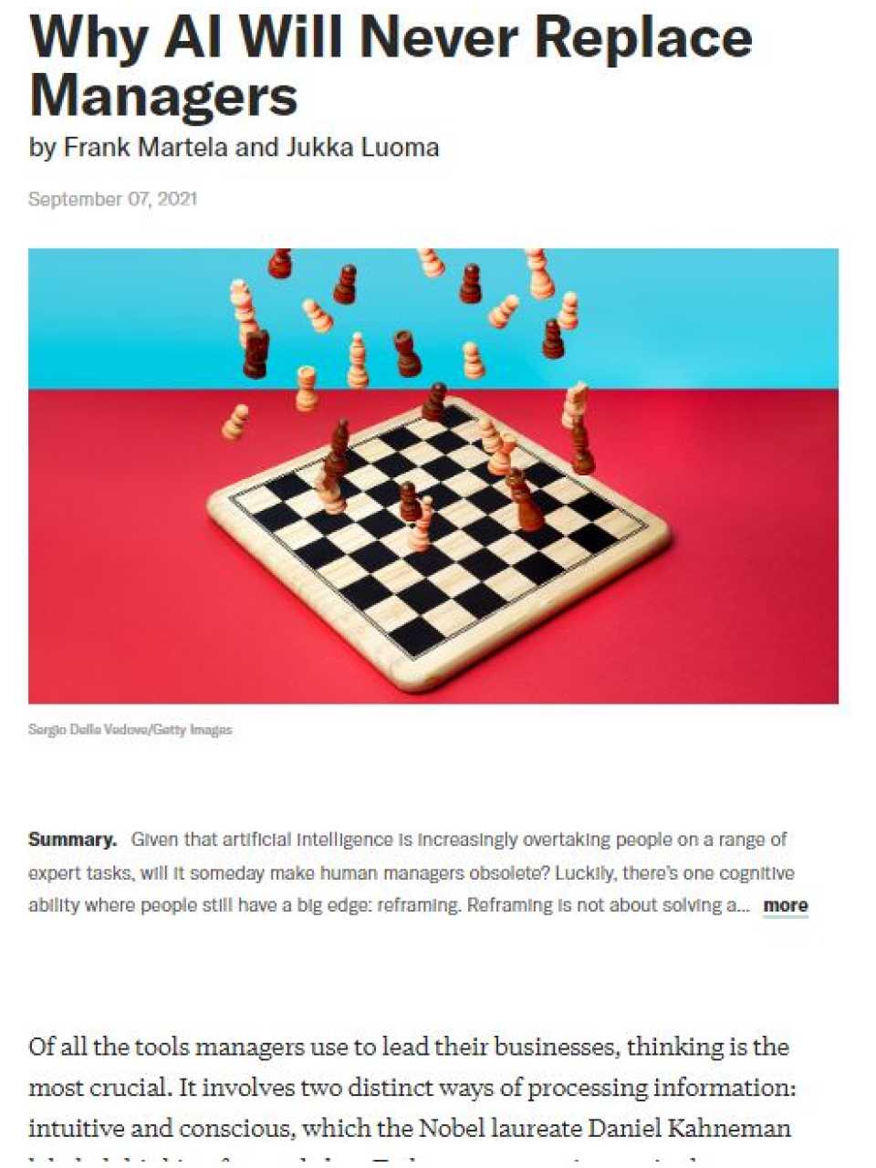 Why AI will never replace managers